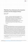 With One Voice: Elements of Acclamation in Early Jewish Liturgical Poetry Cover Page