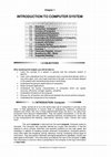 Research paper thumbnail of Introduction to Computer System/1 INTRODUCTION TO COMPUTER SYSTEM