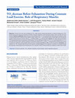 VO2 decrease Before Exhaustion During Constant Load Exercise. Role of Respiratory Muscles Cover Page