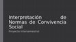 Interpretación de Normas de Convivencia Social Cover Page