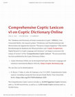 Research paper thumbnail of Comprehensive Coptic Lexicon v1 on Coptic Dictionary Online The "Database and Dictionary of Greek Loanwords in Coptic" (DDGLC, Freie