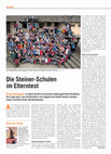 Research paper thumbnail of Die Steiner Schulen im Elterntest., Bildung TA 20190508 TAG TA SPEZ