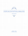 STEPS IN STATISTICAL ANALYSIS : A Short Overview Cover Page