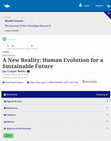 Research paper thumbnail of A New Reality: Human Evolution for a Sustainable Future