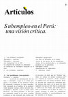 Subempleo en el Perú: una visión crítica Cover Page