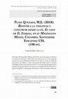 Research paper thumbnail of Plata Quezada, W.E. (2018). Resistir a la violencia y construir desde la fe. El caso de El Garzal, en el Magdalena Medio, Colombia. Santander: Ediciones UIS. (198p).