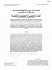 Research paper thumbnail of An entomological review of invasive mosquitoes in Europe