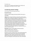 Research paper thumbnail of Sentience and Animal Welfare