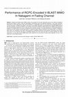 Research paper thumbnail of Performance of RCPC-Encoded V-BLAST MIMO In Nakagami-m Fading Channel