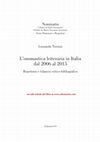 L’onomastica letteraria in Italia dal 2006 al 2015. Repertorio e bilancio critico-bibliografico, Pisa, Edizioni ETS, 2016 Cover Page