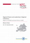 Research paper thumbnail of Regional Powers and Leadership in Regional Institutions: Nigeria in ECOWAS and South Africa in SADC