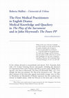 “The First Medical Practitioners in English Drama: Medical Knowledge and Quackery in The Play of the Sacrament and in John Heywood’s The Foure PP” Cover Page