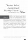 Central Asia - Afghanistan Security Nexus: Post-2014 Perspectives. Caucasus International, Vol. 3, No: 3, pp. 61-70 Cover Page