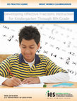 Developing Effective Fractions Instruction for Kindergarten through 8th Grade. IES Practice Guide. NCEE 2010-4039 Cover Page