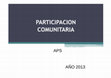 PARTICIPACION PARTICIPACION COMUNITARIA COMUNITARIA Cover Page