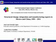 Research paper thumbnail of Structural change, integration and manufacturing exports in Mexico and China, 1995 – 2011 Topic: Investigations into Economic Structural Change and Dynamics