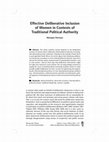 Research paper thumbnail of Effective Deliberative Inclusion of Women in Contexts of Traditional Political Authority (uncorrected page proofs; Democratic Theory, vol. 3, no. 2 [2016])