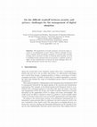 Research paper thumbnail of On the Difficult Tradeoff Between Security and Privacy: Challenges for the Management of Digital Identities