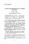 A social psychological perspective on marital dissolution Cover Page