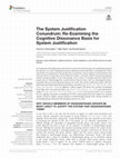 The system justification conundrum: Re-examining the cognitive dissonance basis for system justification Cover Page