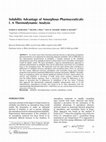 Research paper thumbnail of Solubility Advantage of Amorphous Pharmaceuticals: I. A Thermodynamic Analysis