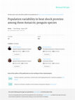 Research paper thumbnail of Population variability in heat shock proteins among three Antarctic penguin species