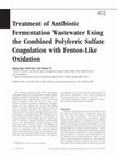 Treatment of antibiotic fermentation wastewater by combined polyferric sulfate coagulation, Fenton and sedimentation process Cover Page