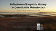 Research paper thumbnail of Reflections of Linguistic History in Quantitative Phonotactics