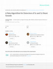 Research paper thumbnail of A New Algorithm for Detection of S1 and S2 Heart Sounds