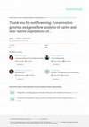 Research paper thumbnail of Thank you for not flowering: conservation genetics and gene flow analysis of native and non-native populations of Fraxinus (Oleaceae) in Ireland