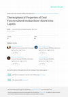 Thermophysical Properties of Dual Functionalized Imidazolium-Based Ionic Liquids Cover Page