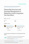 Ownership Structure and Earnings Management in Malaysian Listed Companies: The Size Effect Cover Page