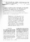 Research paper thumbnail of Analysis of human sweat volatiles: an example of pattern recognition in the analysis and interpretation of gas chromatograms.