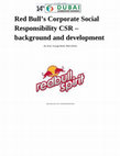 Research paper thumbnail of Red Bull's Corporate Social Responsibility CSR – background and development