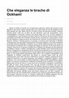 Research paper thumbnail of Che eleganza le brache di Ockham - IL SOLE 24 ORE - Recensione di Armando Massarenti a "Metter le brache al mondo. Compatibilismo, conoscenza e libertà"