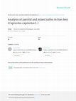 Analysis of parotid and mixed saliva in roe deer (Capreolus capreolus L.) Cover Page