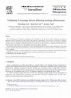 Research paper thumbnail of Validating e-learning factors affecting training effectiveness