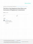 Research paper thumbnail of The Role of the Regulatory Asset Base as an Instrument Of Regulatory Commitment