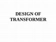 DESIGN OF TRANSFORMER Cover Page