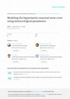 Research paper thumbnail of Modeling the hypsometric seasonal snow cover using meteorological parameters