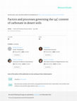 Research paper thumbnail of Factors and processes governing the 14C content of carbonate in desert soils