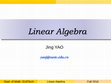 Linear Algebra Cover Page