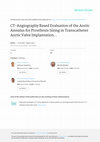 CT-Angiography–Based Evaluation of the Aortic Annulus for Prosthesis Sizing in Transcatheter Aortic Valve Implantation (TAVI)–Predictive Value and Optimal Thresholds for Major Anatomic Parameters Cover Page