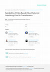 Suitability of palm based oil as dielectric insulating fluid in transformers Cover Page