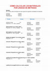 CÓMO CALCULAR LOS MATERIALES POR UNIDAD DE METRADO Cover Page