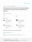 Research paper thumbnail of El Programa de Certificación de Derechos Ejidales y Titulación de Solares Urbanos (PROCEDE): su impacto en Fresnillo, Zacatecas, México