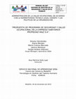 ADMINISTRACION DE LA SALUD OCUPACIONAL DE ACUERDO CON LA NORMATIVIDAD TECNICA LEGAL VIGENTE Y LAS POLITICAS DE LA ORGANIZACION " PROPUESTA DE PROGRAMA DE SEGURIDAD Y SALUD OCUPACIONAL EN LA EMPRESA HABITAMOS PROPIEDAD RAIZ S.A " Cover Page