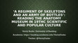 Research paper thumbnail of 'A Regiment of Skeletons and an Army of Bottles': Reading the Anatomy Museum in Nineteenth-Century Scientific and Popular Culture (Long Nineteenth Century Research Seminar, University of Birmingham)