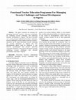 Research paper thumbnail of Functional Teacher Education Programme For Managing Security Challenges and National Development in Nigeria