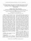 Research paper thumbnail of Evaluating Students " Perception of Variables that promote Creative Learning of School Algebra for Economic Development and Sustainability